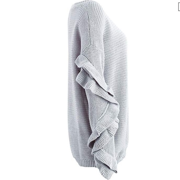 Beautiful women winter loose ruffle sweater - Picture 5 of 7